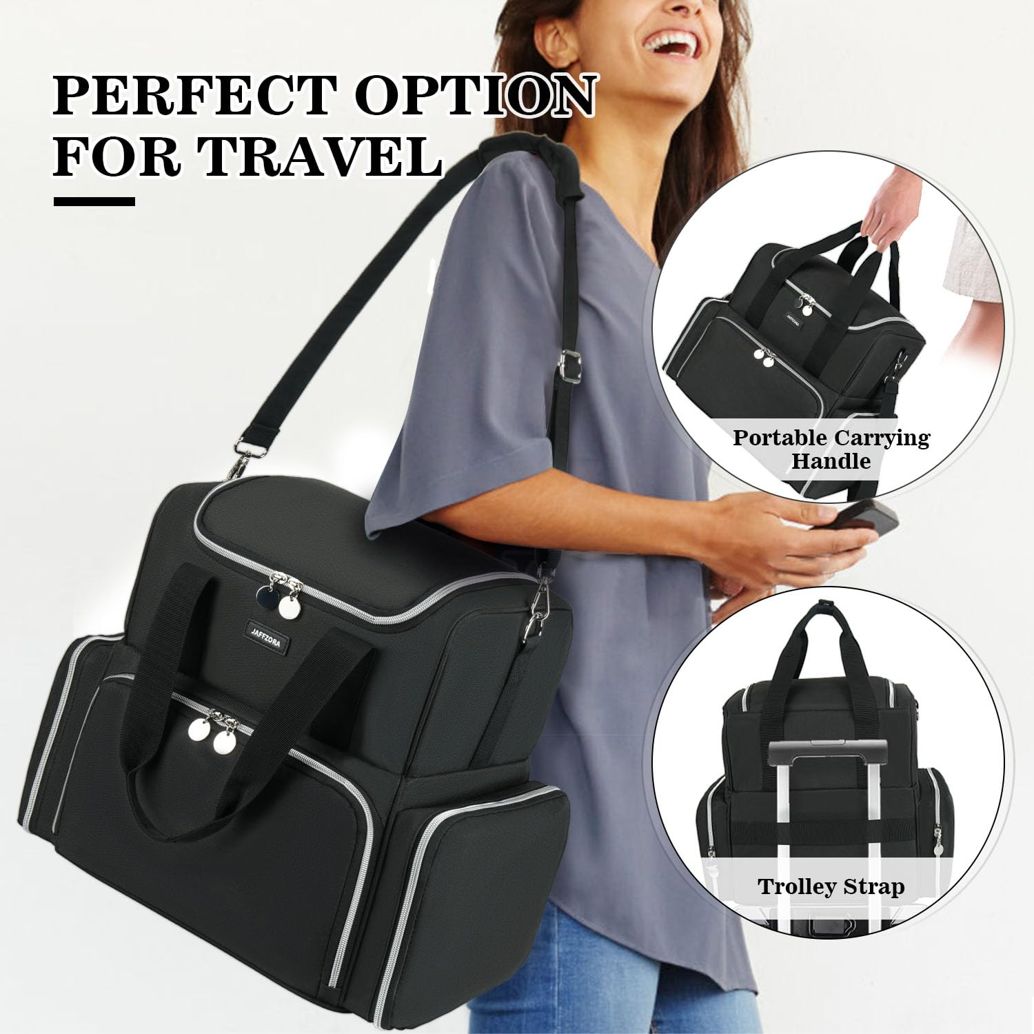 Estuche Organizador de Esmalte de uñas, Organizador de uñas de Doble Capa y Almacenamiento, Bolsa de Transporte de Suministros de uñas de Viaje para tecnología de Arte de uñas y Herramientas de