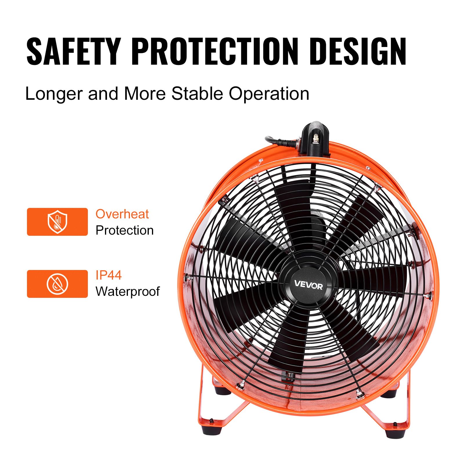 Ventilateur Extracteur Industriel VEVOR 254mm – Tuyau 5m, 1720 CFM, 255W