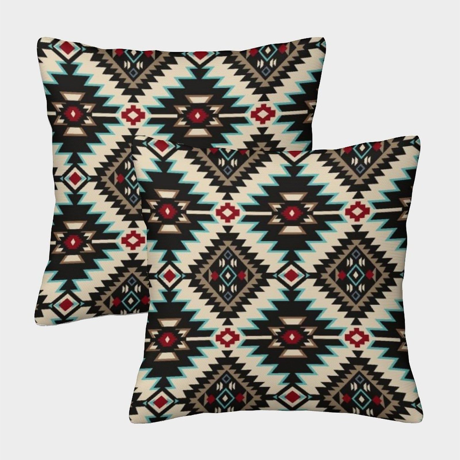 kaiyun 2 Pack Native American Patterns Personalised Cushion Cover Home Sofa Decoration 40x40cm Pillow Covers