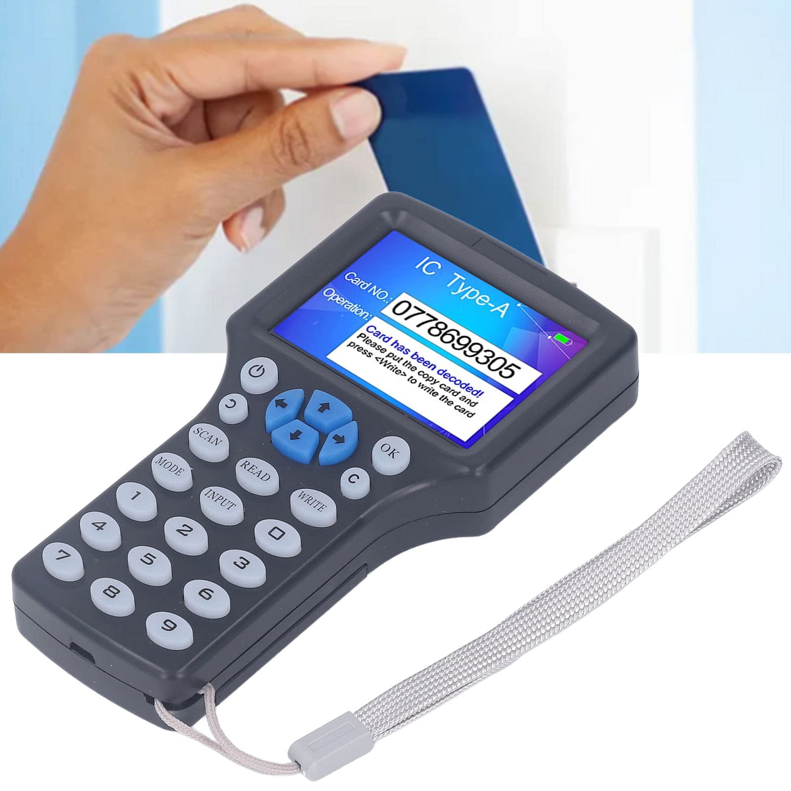 NFC RFID Kartenkopierer Duplicator 125kHz mit UID Schlüsselbund Replikator NFC Tag HD 2.8inch Vollfarbbildschirm Mehrsprachiger Smart Display USB Anschluss