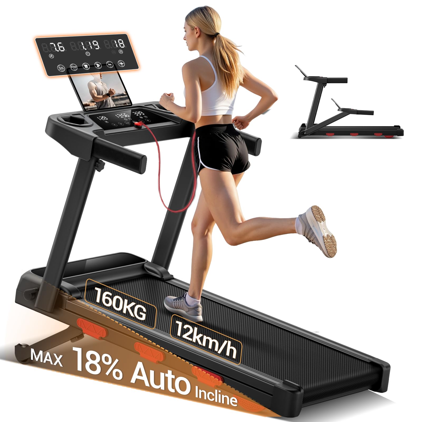 LONTEK Tapis de Marche Inclinable 18% Auto