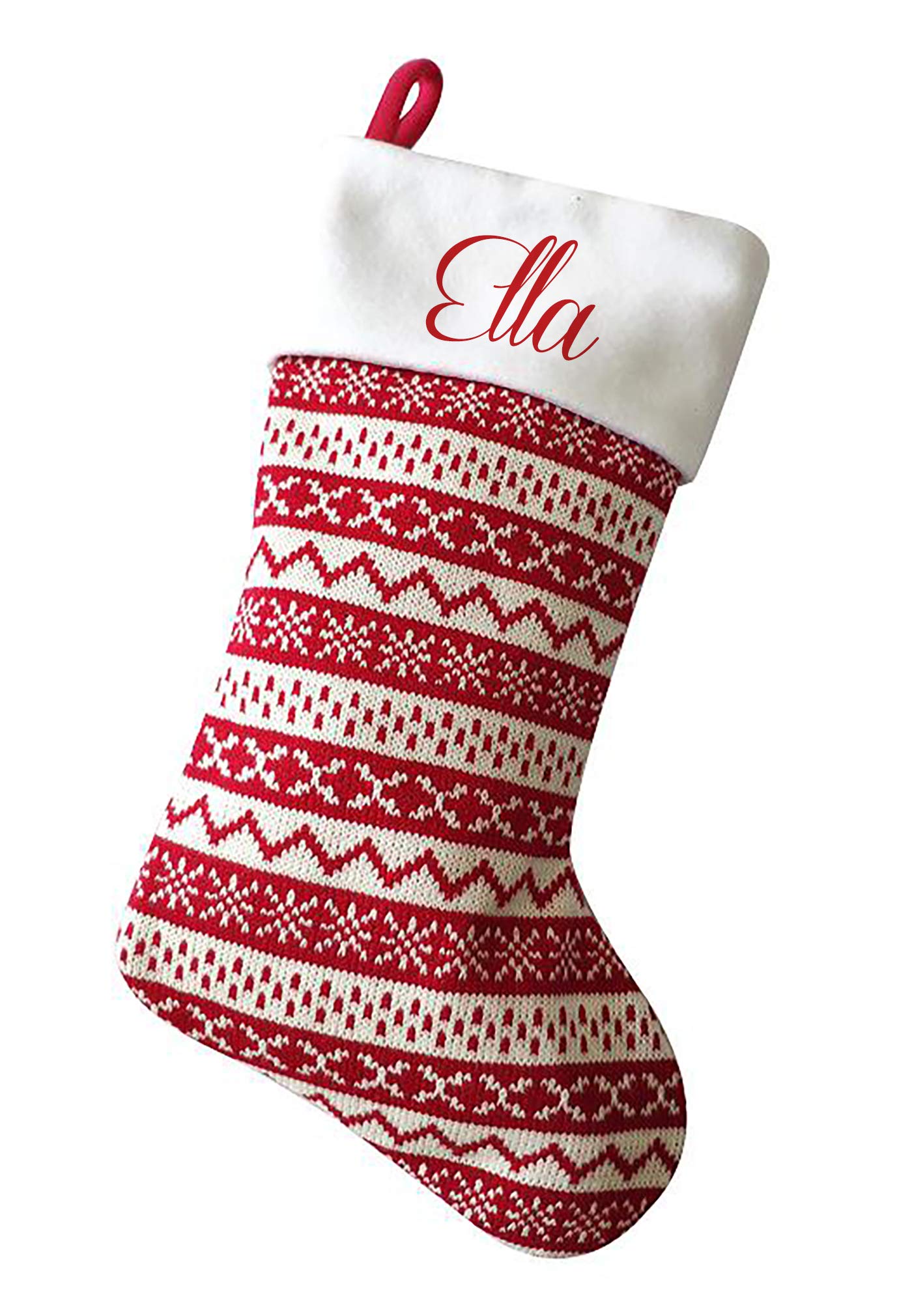 Personalised Christmas Deluxe Stocking, nordic jumper pattern