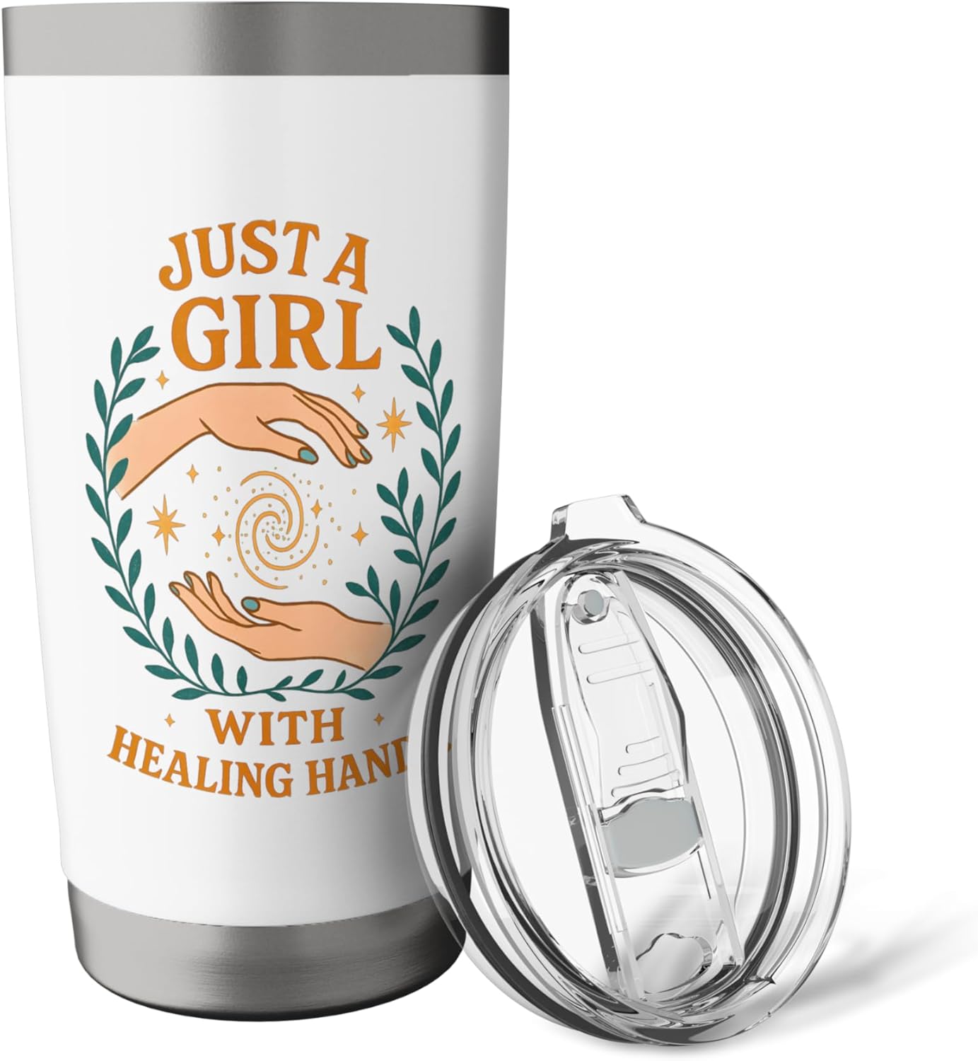 Just A Girl With Healing Hands Stainless Steel Insulated Tumbler - Image 5