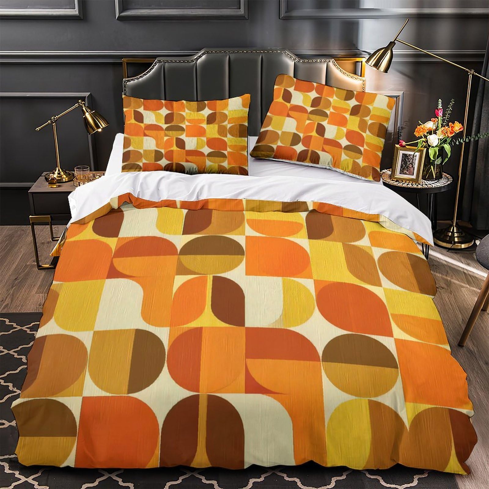 Housse de couette microfibre allergie 200x200 parure lit douce fermeture éclair
