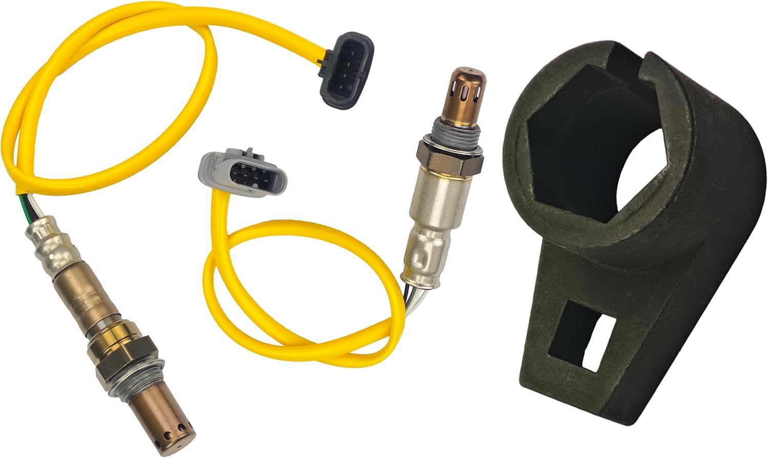Upstream Downstream Oxygen O2 Sensor fit for Buick Envision, Lacrosse, Regal & Cadillac ATS, Cts & Chevrolet Blazer, Camaro, Colorado, Impala, Malibu & Gmc Acadia, Canyon 2PCS & Oxygen Sensor Socket
