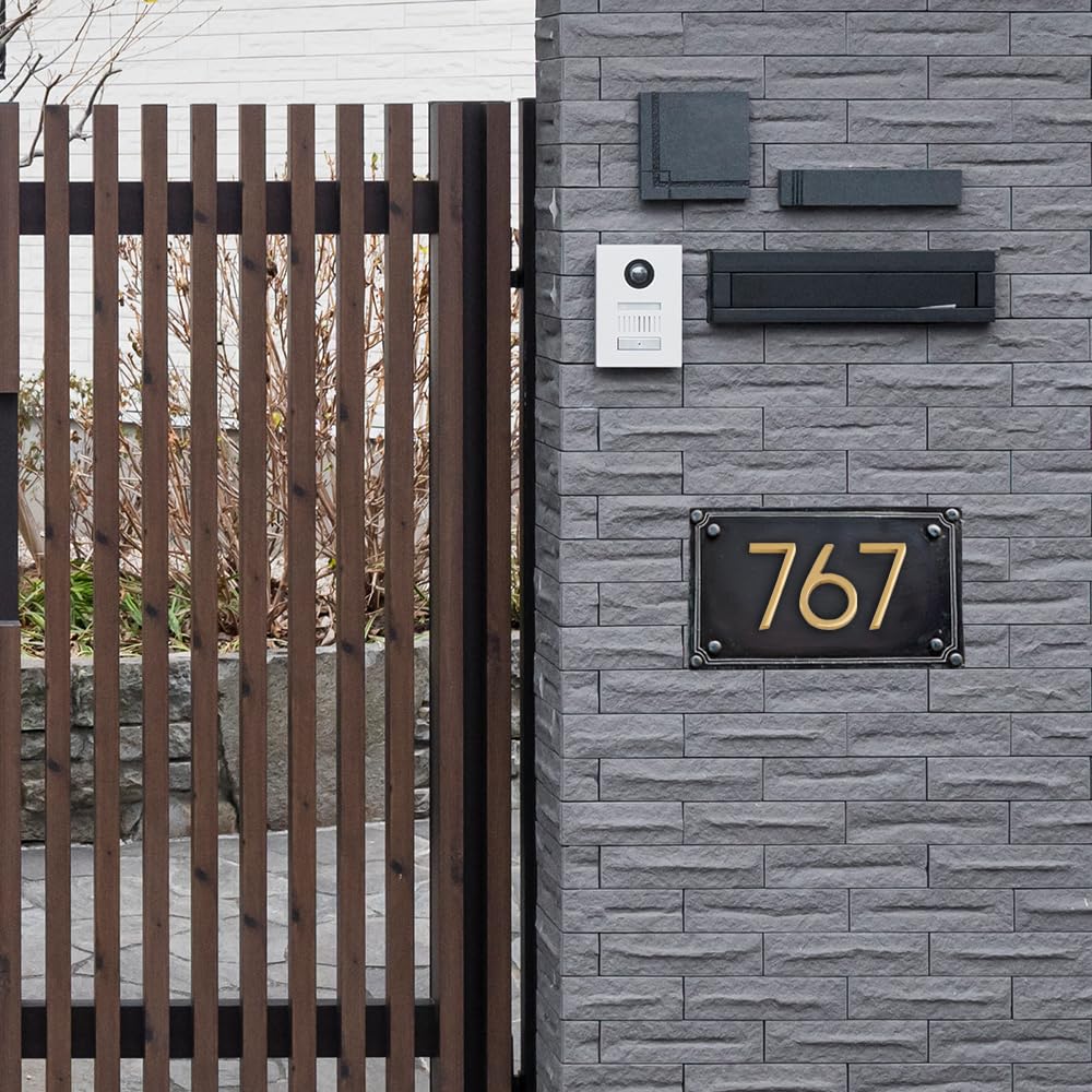 DecorTwist® House Numbers for Outside Main Gate Golden Door Numbers for Outdoor Gate Hostel Hotel Lodge Apartment College Library Rack Number Warehouse 4 Inch Height (Number 7) — Amazon image 3