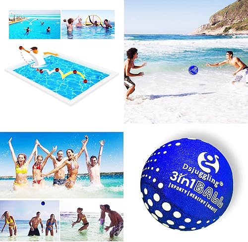 Miniatura 3 de DSJUGGLING Pelota de salto de agua de 2.36 pulgadas, pelota de playa de verano para rebotar en el agua, paquete de 3 bolas de agarre para playa,