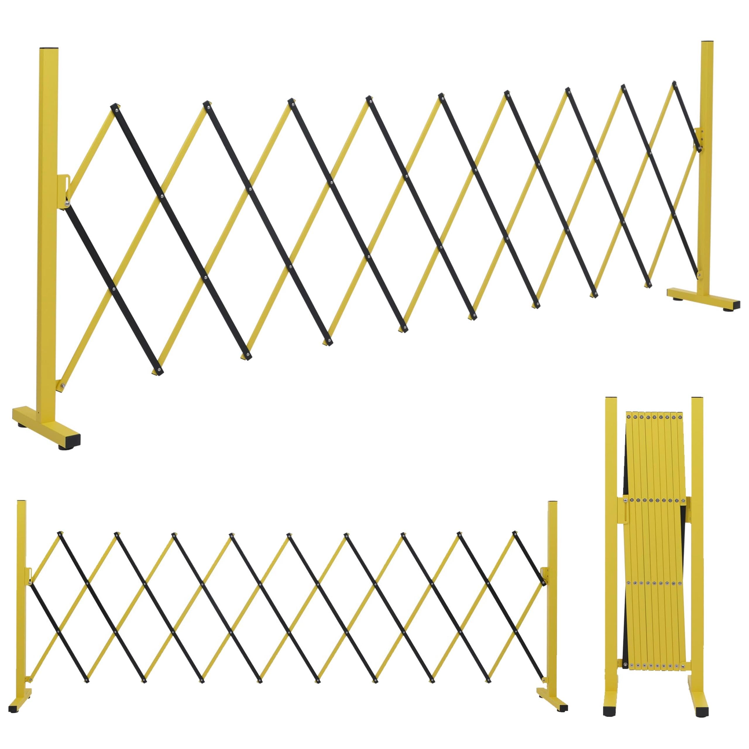 Mendler Alu Absperrgitter HWC-B34, ausziehbar 103x32-265cm - gelb-schwarz
