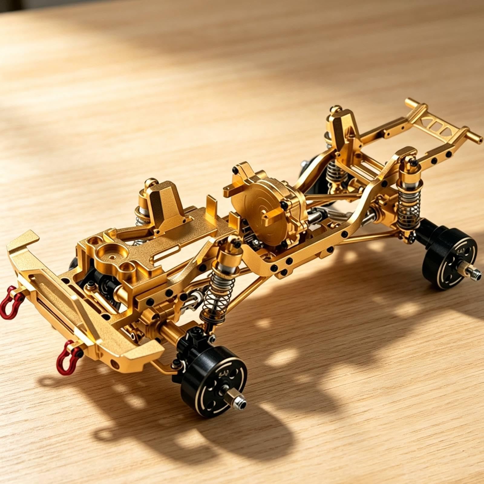 Chasis Metálico para Coche RC 1 18 Bastidor Marco Estructura Estructura Rígida y Duradera con Aluminio 6061 Admite Actualización de Transmisión y, Oro