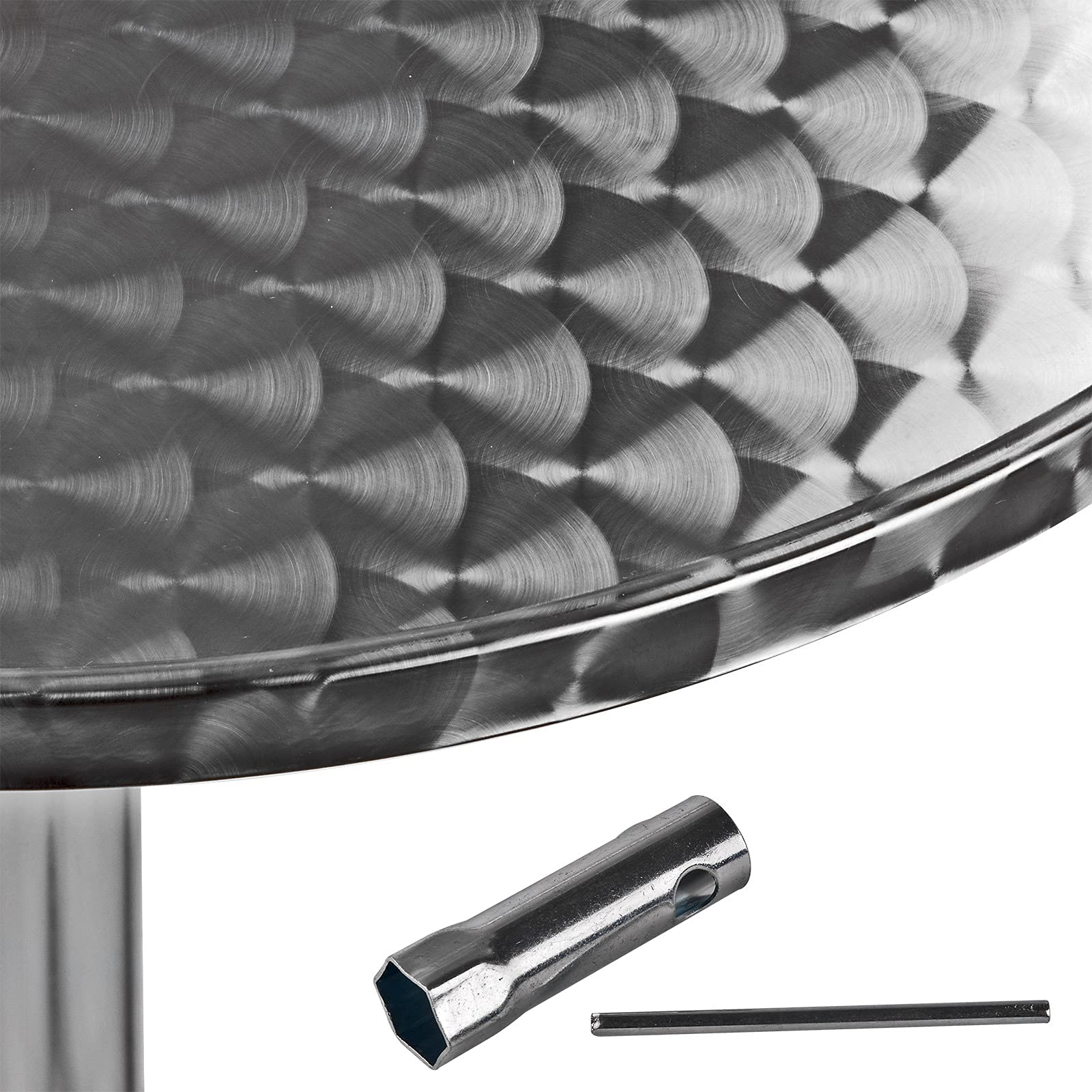 DEMA Alu Bistrotisch Beistelltisch Bartisch Gartentisch Tisch rund Ø 60 cm - H 70 cm