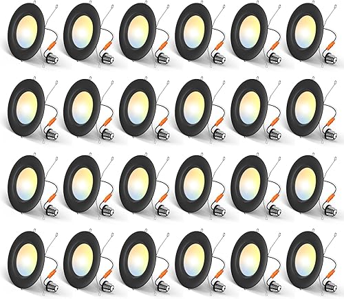 Vista 7 de Amico Paquete de 24 luces LED empotrables 5CCT de 5/6 pulgadas, regulable, 12.5 W = 100 W, 950 LM, 2700 K/3000 K/4000 K/5000 K/6000 K Blanco