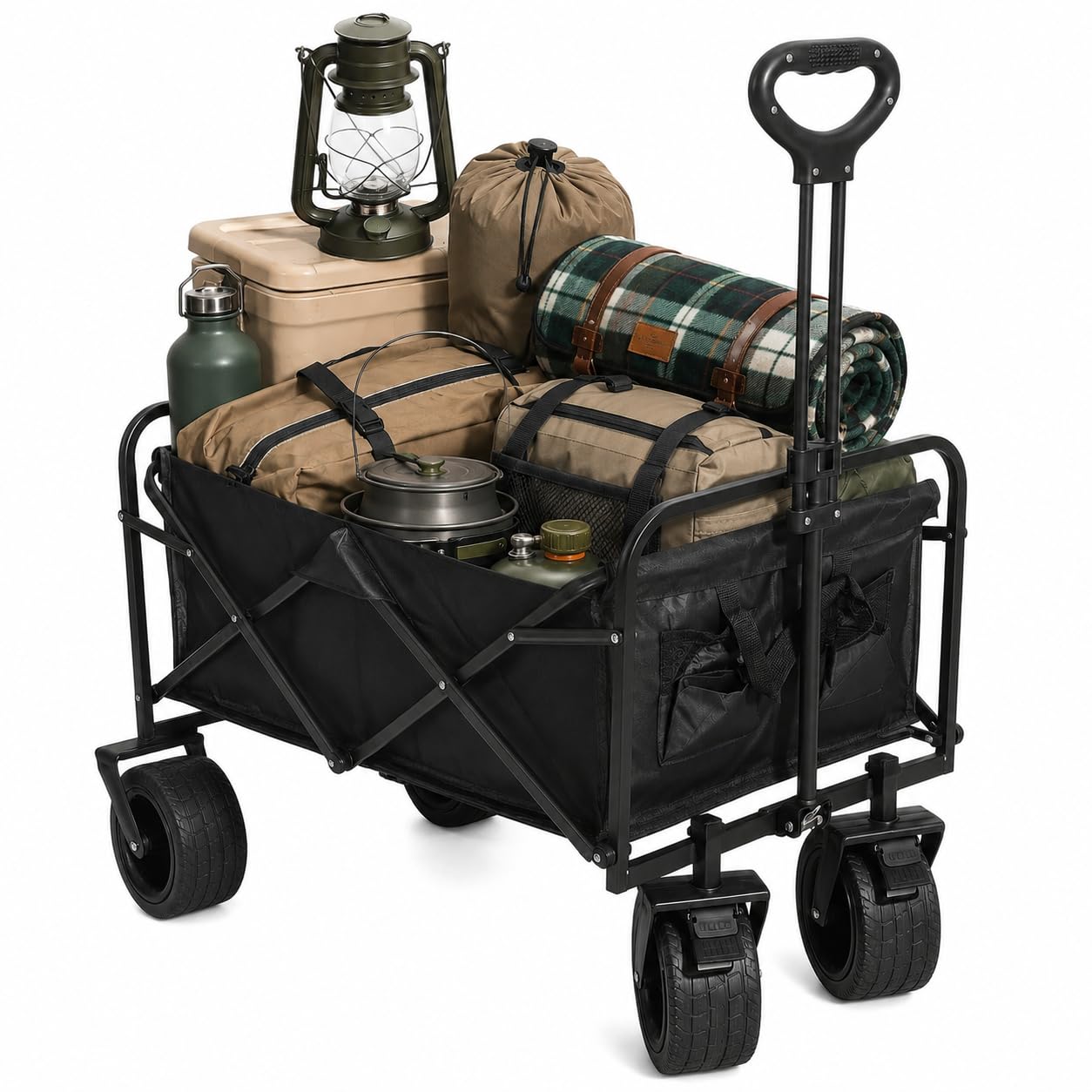 Beach Trolley Cart Heavy Duty Foldable Wagon 150kg For Camping Festivals — image 1