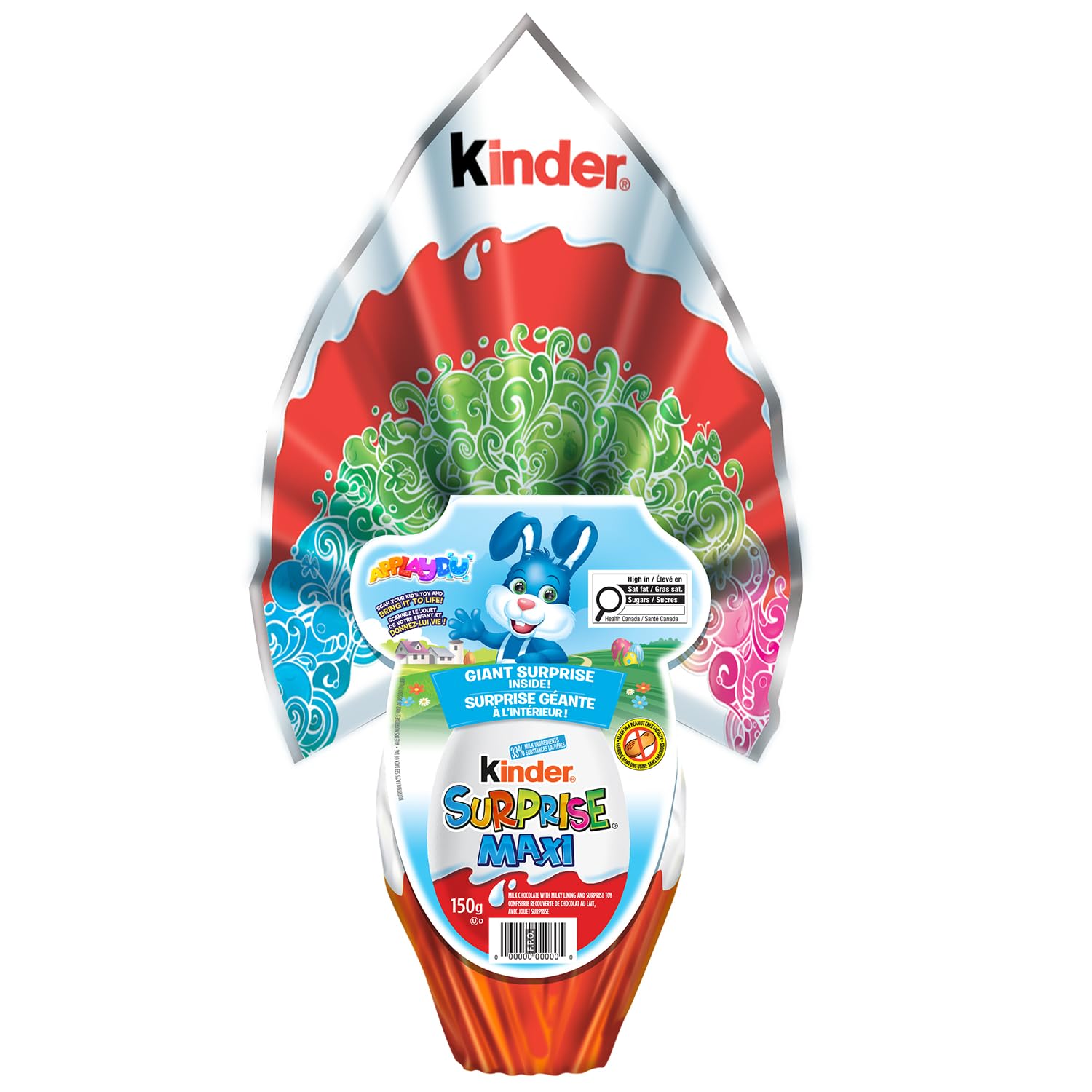KINDER SURPRISE Maxi Classic Egg with Surprise Toy; Jumbo Chocolate Easter Egg with Kids Toys; 150 grams