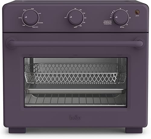 bella Horno tostador Air Fry, 7 opciones de cocción preestablecidas, bandejas revestidas EverGood aptas para lavavajillas, apagado automático de 60