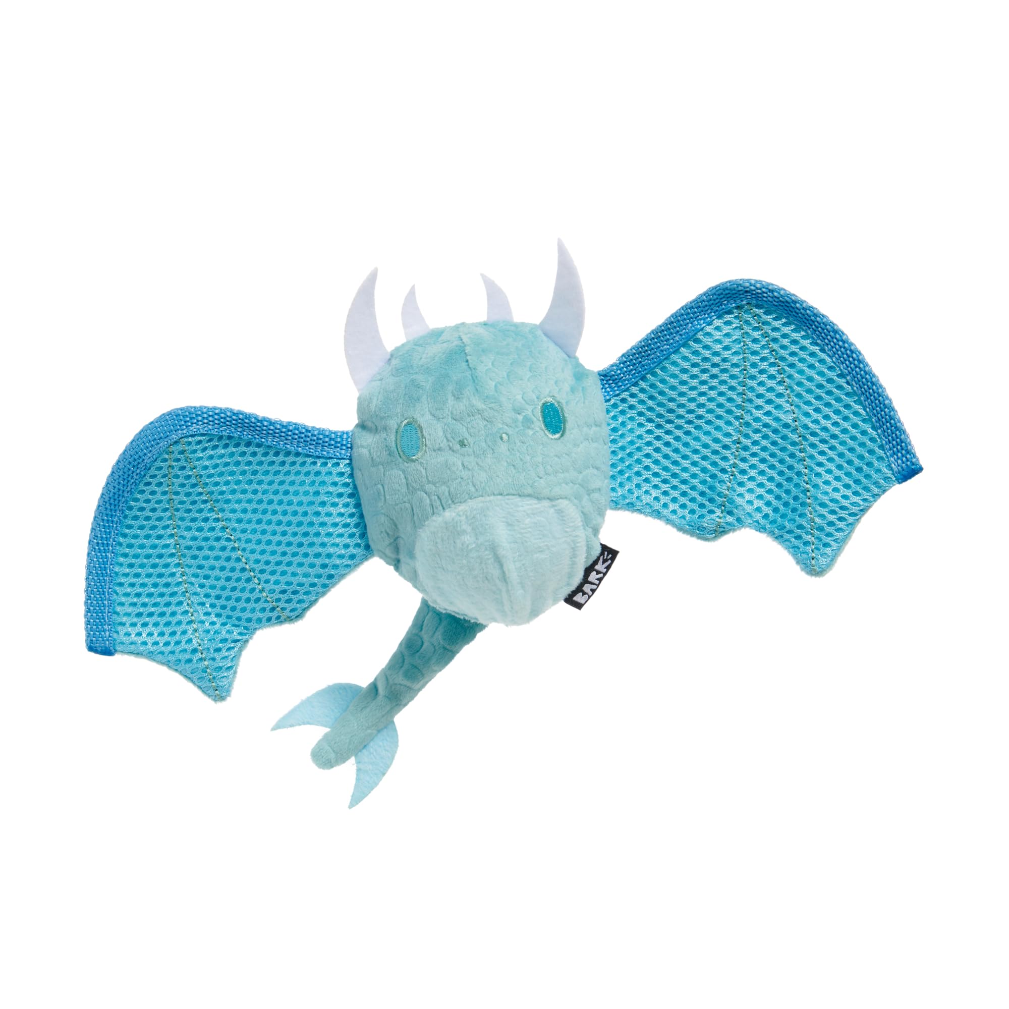 BARK Dog Toy Super Chewer Brrrtha The Dragon Squeaky Plush With Hidden Toy For Dogs Inside, Natural Rubber Core, Flappy Mesh Wings, Vanilla Ice Cream Scented, For Small Dogs