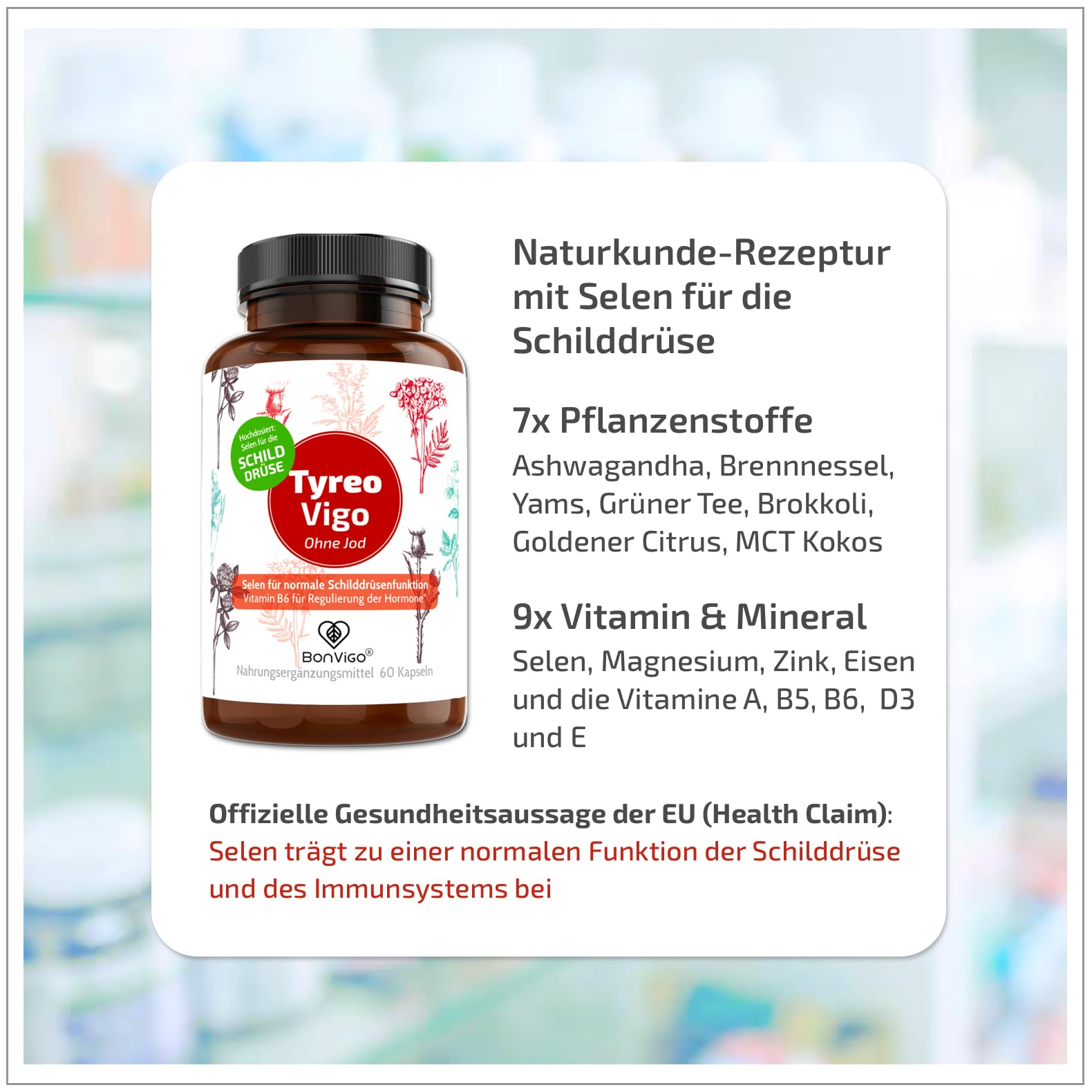 TyreoVigo Selen-Schilddrüse Kapseln & Hormon Balance Vitamin B6*