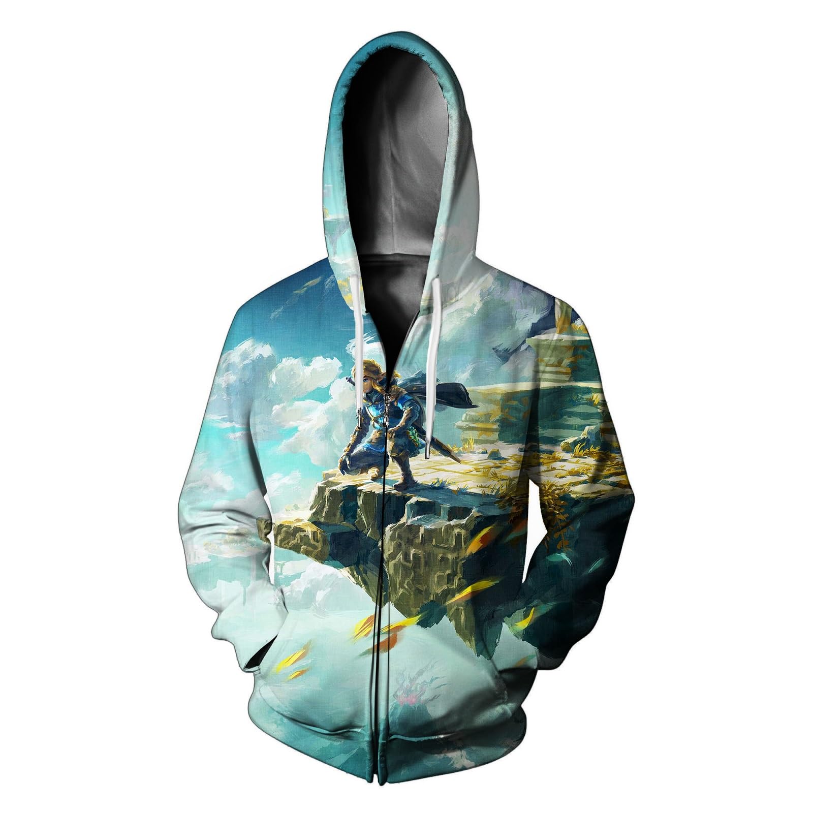 Qushy Unisex Men Women Zipper Hoodie 3D Printed Hoodie Sweatshirt Zipper Jacket 3D Outwear