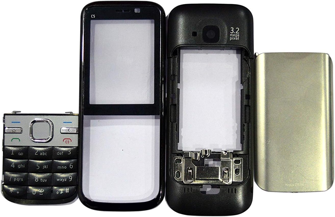 TOTTA Full Body Housing Back Panel for Nokia C5 (Black)