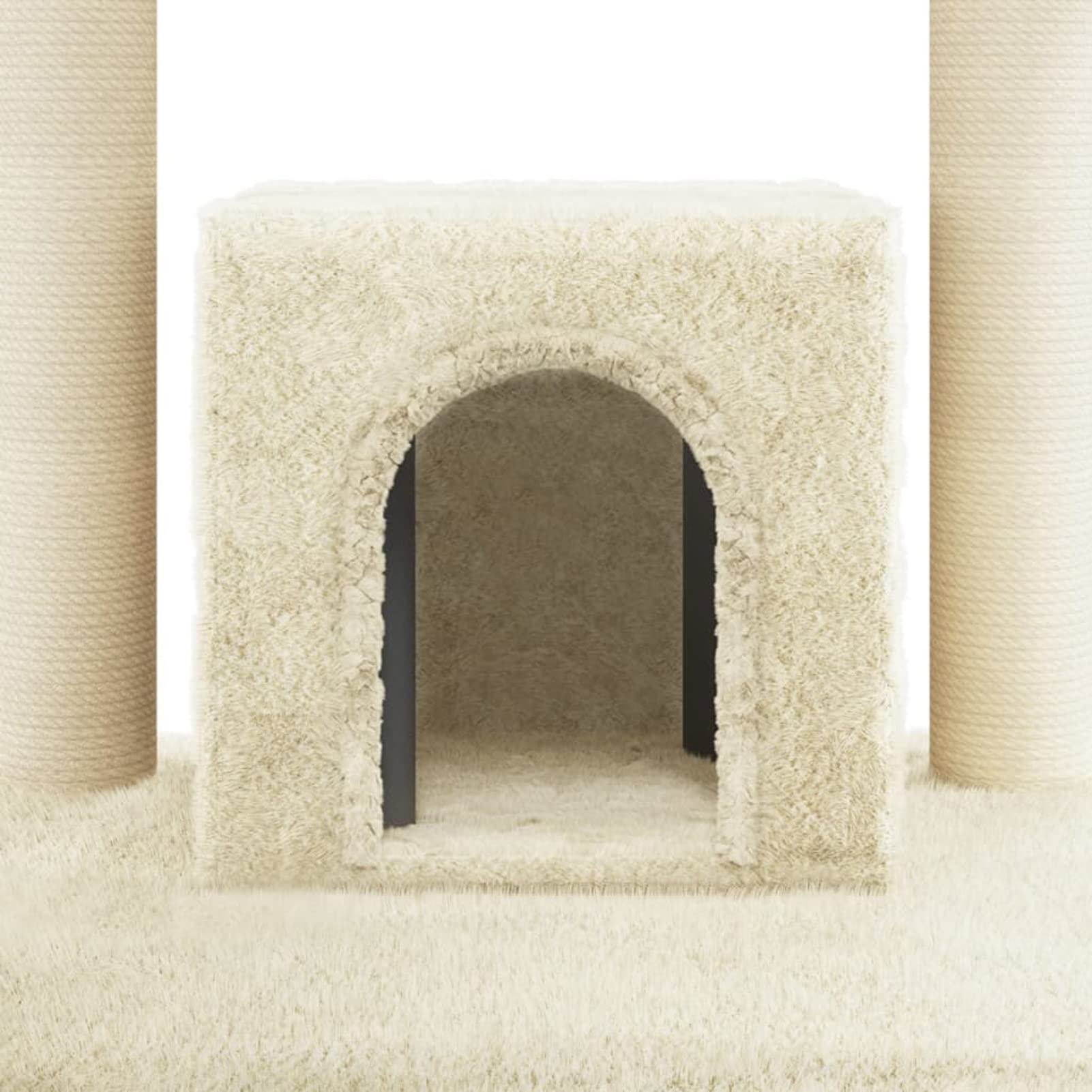 Homgoday Albero tiragraffi in sisal, color crema, 110 cm, torre tiragraffi, casetta multilivello per gatti, centro attività per gatti, animali e articoli per animali domestici