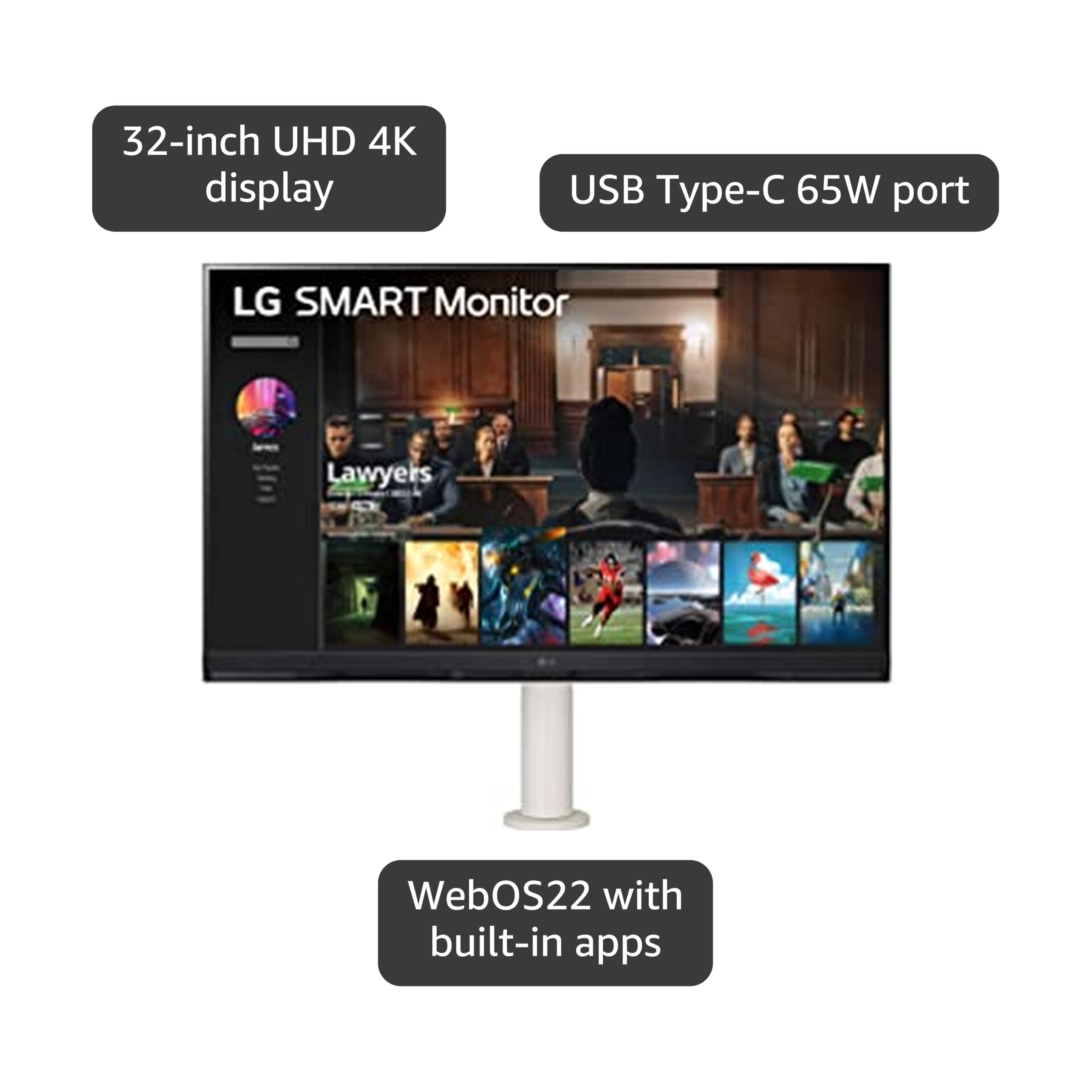 Amazon.com: LG Smart Monitor (32SQ780S) - 32-Inch 4K UHD(3840x2160