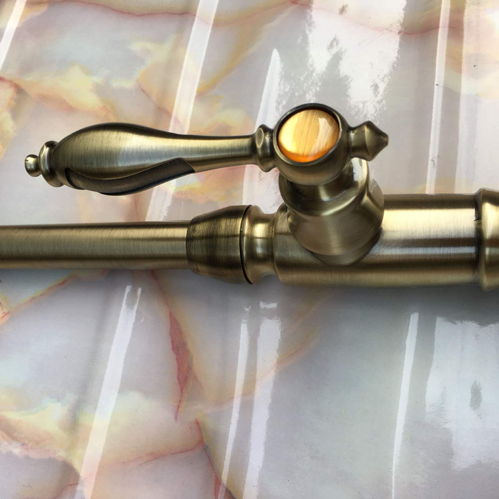 Retro bateria kuchenna mosiężna bateria umywalkowa, obrotowa bateria łazienkowa umywalkowa złota łazienka bateria umywalkowa do kuchni i łazienki, szczotkowane wykończenie