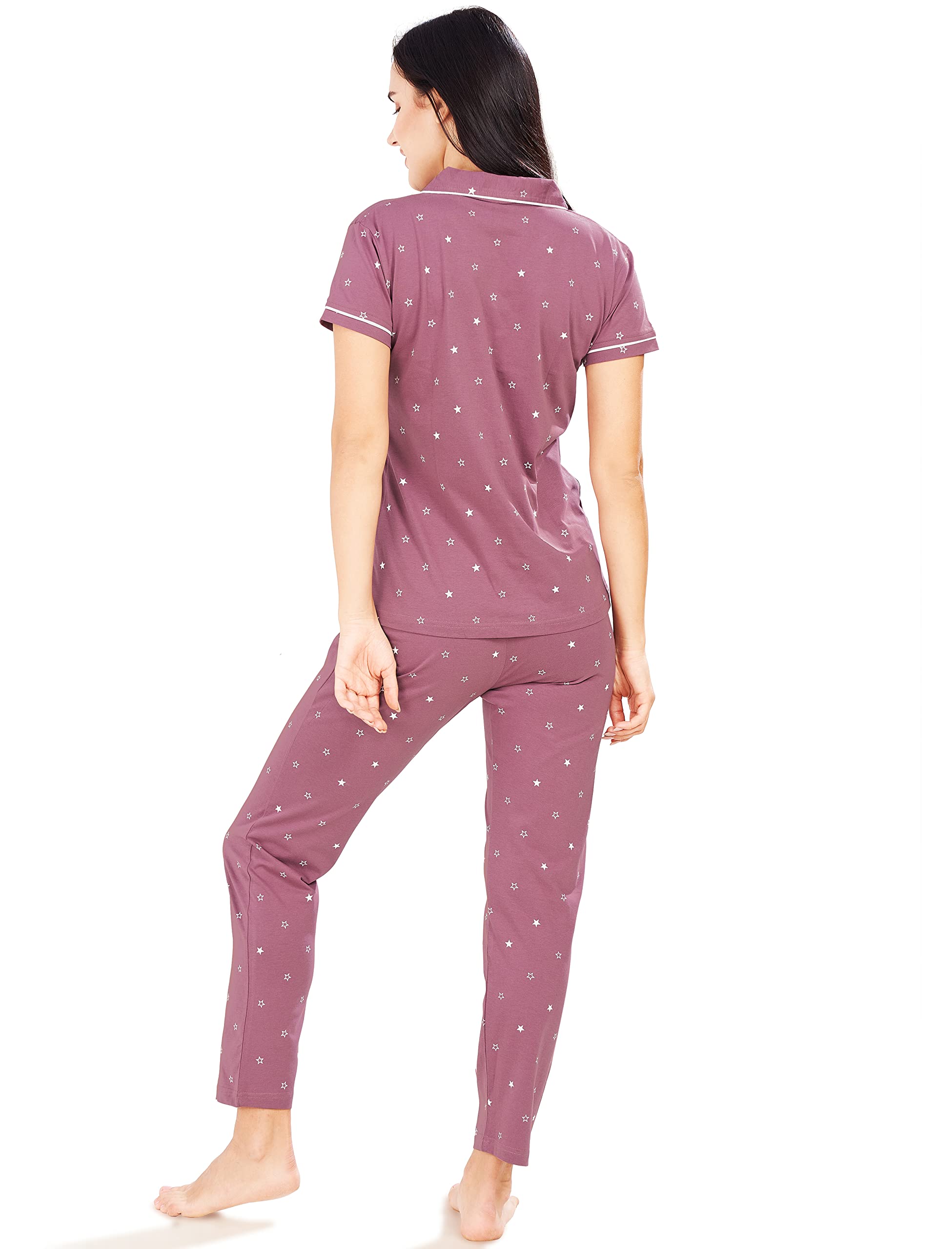 Pastel Clip Pijama casual de algodón para mujer