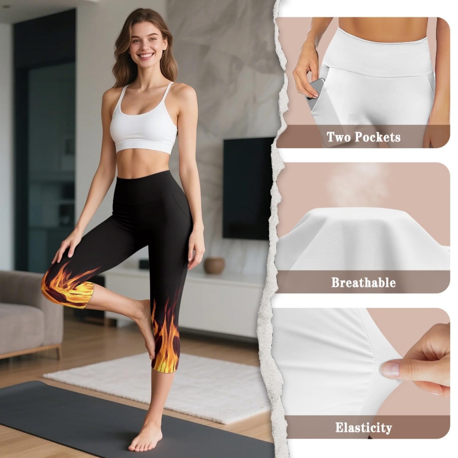 Amzbeauty Leggings de cintura alta para mujer, suaves, elásticos, con control de abdomen, talla grande, entrenamiento, gimnasio, yoga