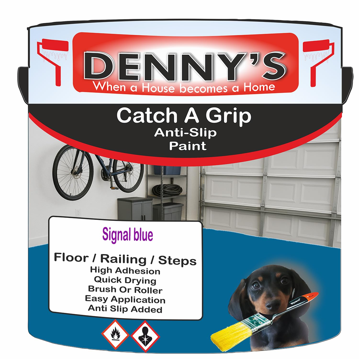 SCOOBYS PAINTS BACK IN THE MIX Catch A Grip Anti Slip Floor Paint – Non Slip Coating for Steps, Railings & Garages – 170 Colours, High Adhesion, Quick Dry, Multiple Sizes (Signal blue, 250ml Tin)