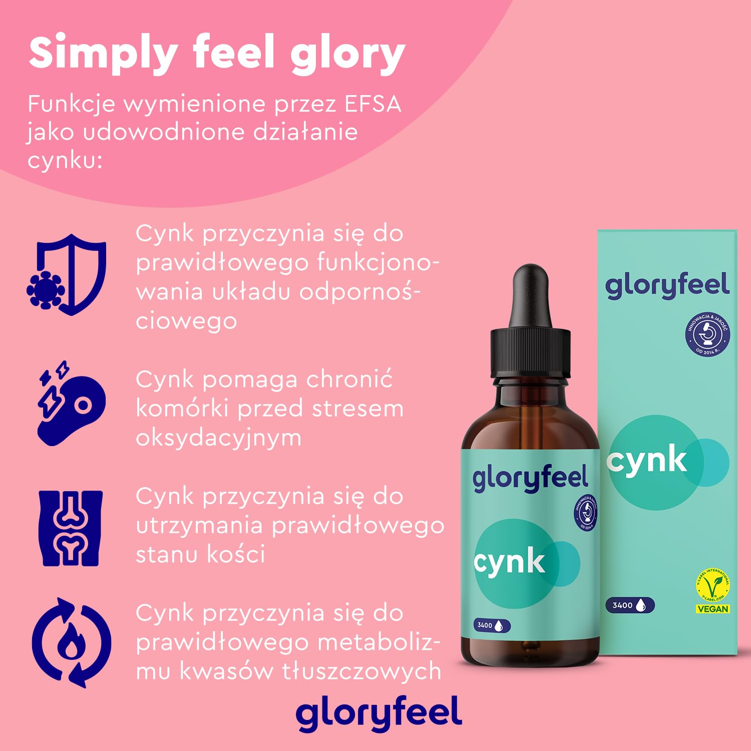 Krople cynku - 100ml (3400 kropli) - Premium: siarczan cynku w płynie (cynk jonowy) - Bezalkoholowy i wegański - Jakość marki przetestowana laboratoryjnie, wyprodukowane w Niemczech