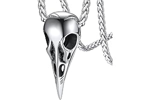 Raven Skull Necklace: Viking Strength, Norse Protection