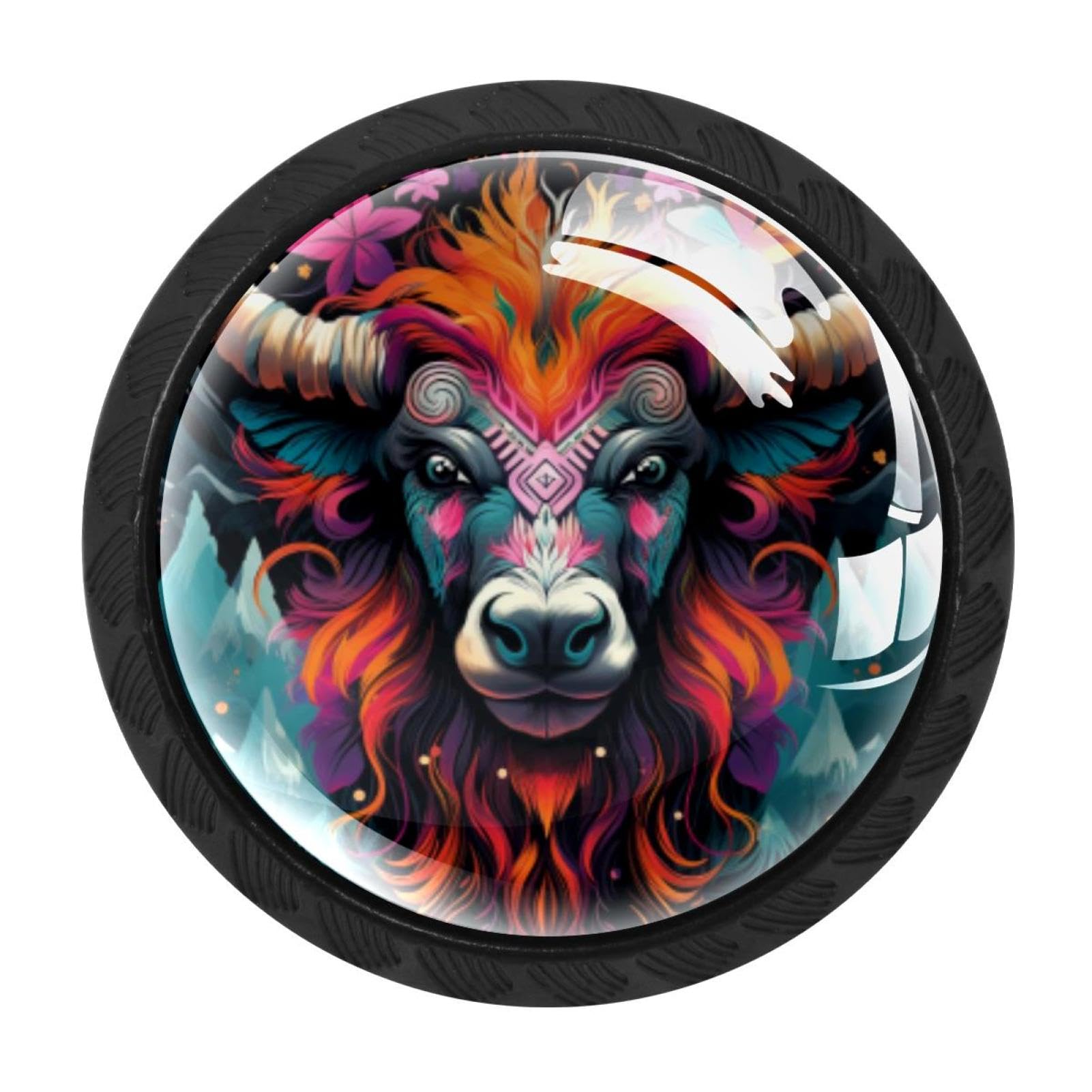 Chenzzzz Multicolored 02 4 Pack Yak Drawer Knob Cabinet Hardware