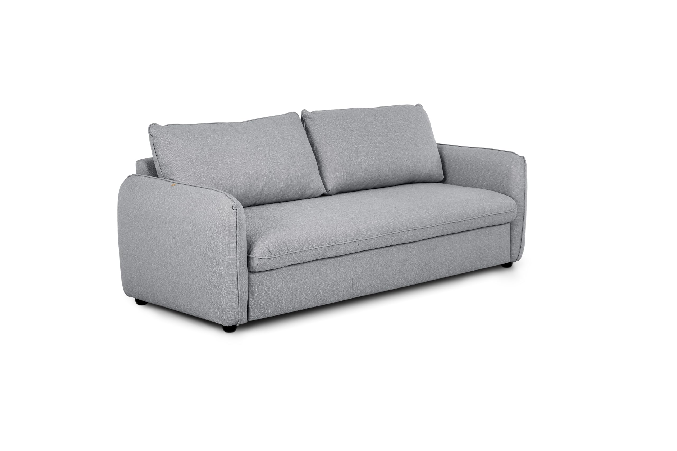 BUDWING Chloé Sofá Cama 4 Plazas - Chaise Longue – Sistema EasyBed, Tapizado en Poliéster – Estilo Nórdico – Apertura Rápida y Sencilla – 225x140x91cm – Gris Mineral
