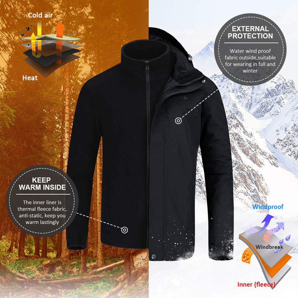 Chaqueta de Montaña Impermeable para Deportes Hombre con Capucha, Cortavientos Chubasqueros Rompevientos Jecket para Running Escalada Senderismo Ciclismo Camping