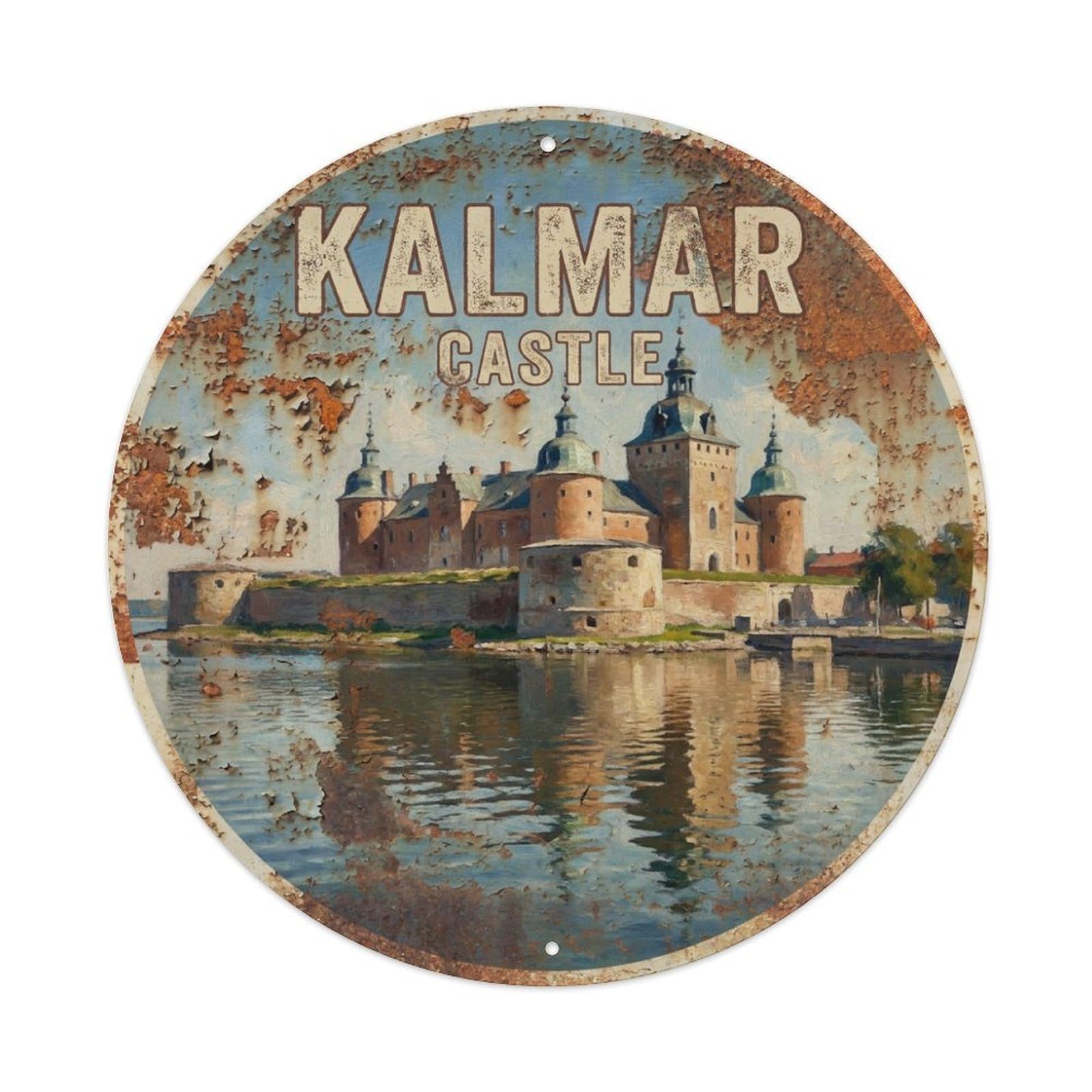 Metal Tin Sign Vintage Travel Sweden Kalmar
