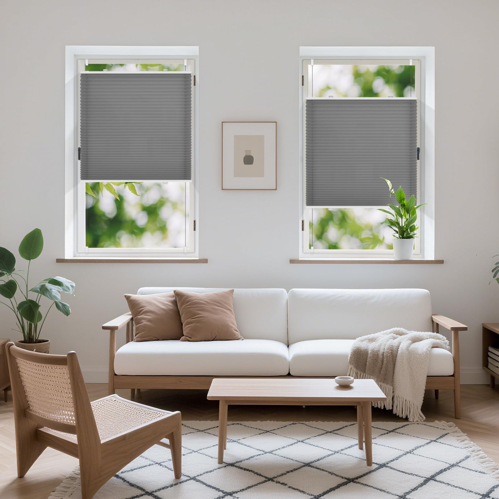 Zarnan Plissee Klemmfix ohne Bohren Anthrazit B70 x H200cm Plisseerollo Sonnenschutz und Sichtschutz Jalousien Easyfix Plissees Blickdicht Lichtdurchlässig Rollo für Fenster & Tür