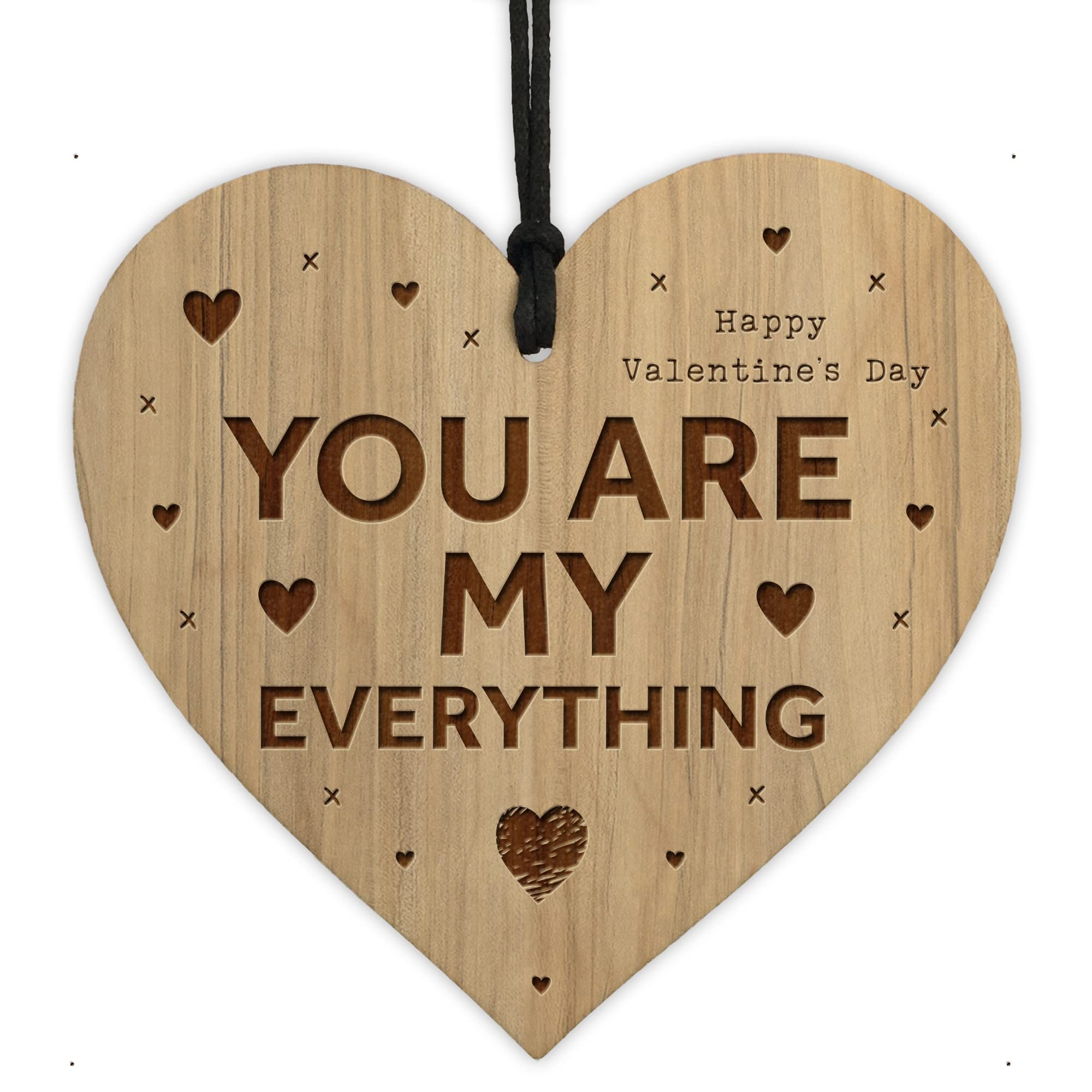 Red Ocean Valentines Day Gift For Him her Engraved Heart MY EVERYTHING Husband Wife Gifts