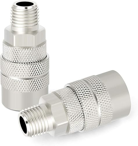 Miniatura 2 de GASHER Acoplador industrial macho de 12 pulgada, acoplador de aire de conexión rápida de flujo básico de 14