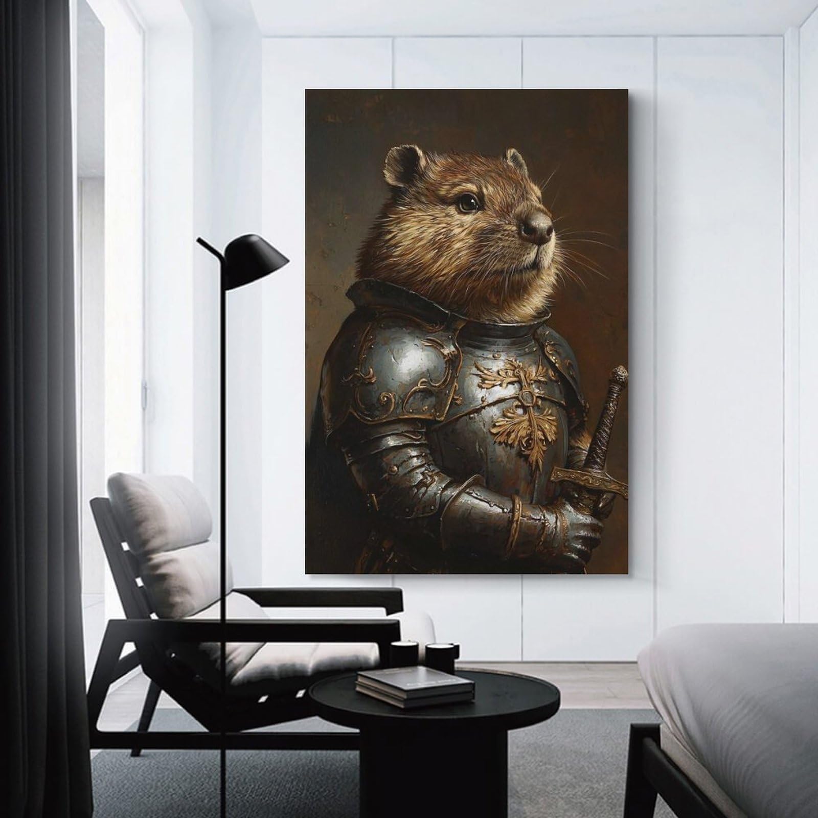 Junmoney Unframe-Style-6 Medieval Groundhog Armor Home Decor Wall Art 20X30inch(50X75cm), For Small Homes, Bedrooms Or Open Spaces, An Easy Choice For New Home Styling