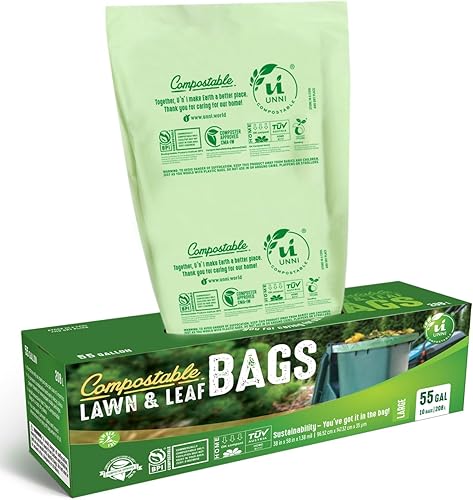 Miniatura 13 de Bolsas de basura compostables UNNI, 2.6 galones / 9.84 litros, 100 unidades, extra gruesas de 0.71 mil, forros para contenedores pequeños de restos