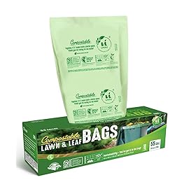UNNI Compostable Trash Bags, 44-55 Gallon / 208 Liter, 10 Count, Extra Thick 1.38 mil Large Bin Liners for Commercial & Yard Waste, BPI, CMA & OK compost HOME Certified (Meets ASTM D6400)