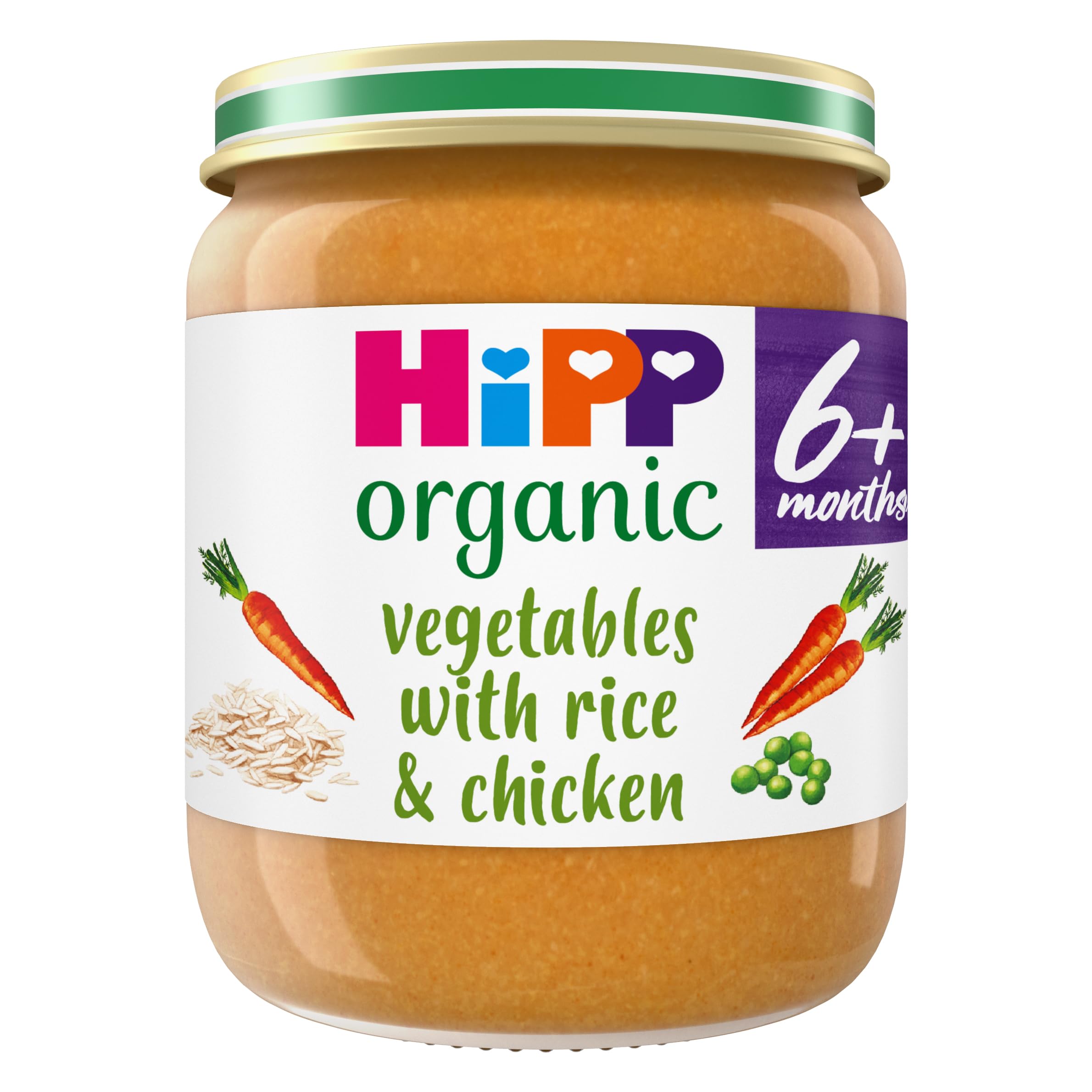HiPP Organic Vegetables with Rice & Chicken Baby Food Jar 6+ Months 125g (Pack of 6)