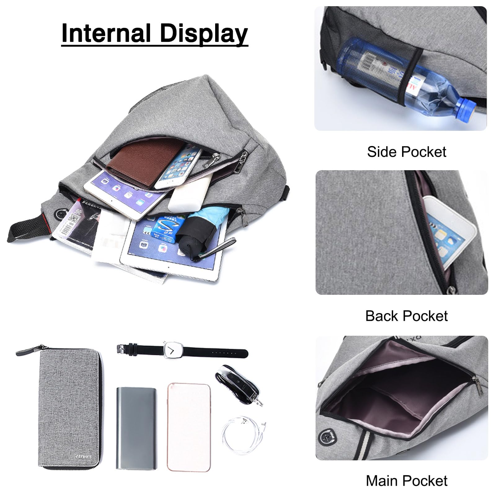 FANDARE Ultraligero Bolso Pecho Hombre Mujer Bolsos Cruzados Bolso de Pecho Bandoleras Cruzada Sling Crossbody Bag para Viaje Deportes Ciclismo Montañismo pequeña Mochila Impermeable Nailon Azul