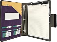 Vista 6 de Carpeta de 3 anillos con portapapeles de pizarra blanca y bolsa de documentos expandida, carpeta de anillos de padfolio organizador de negocios