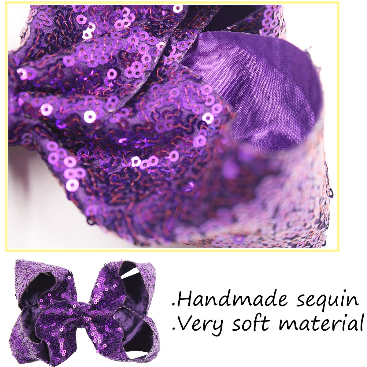 16Pack Sequin Hair Bows Clips 8Inch Large Big Sparkly Glitter Sequin Rainbow Bows Alligator Hair Clips Rainbow Hair Bows for Girls Toddlers Kids Children Teens