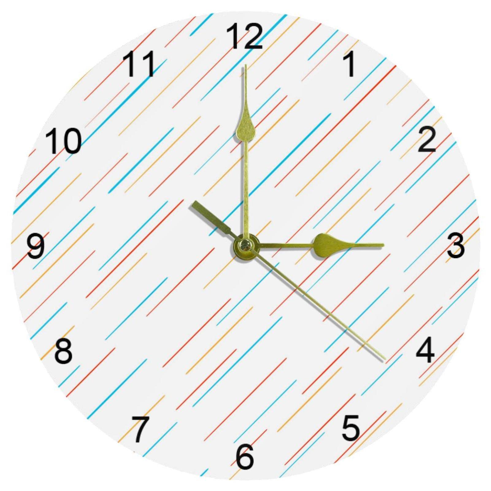 Horloge murale moderne de 25,4 cm avec chiffres arabes pour école et maison