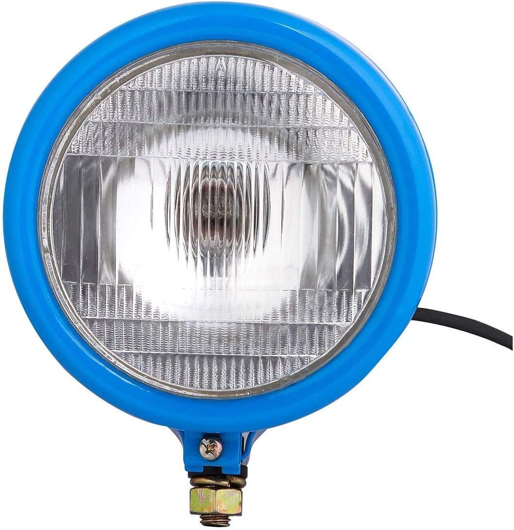 Set di montaggio lampada per aratro azzurro adatto per trattore con lampadina 12 V