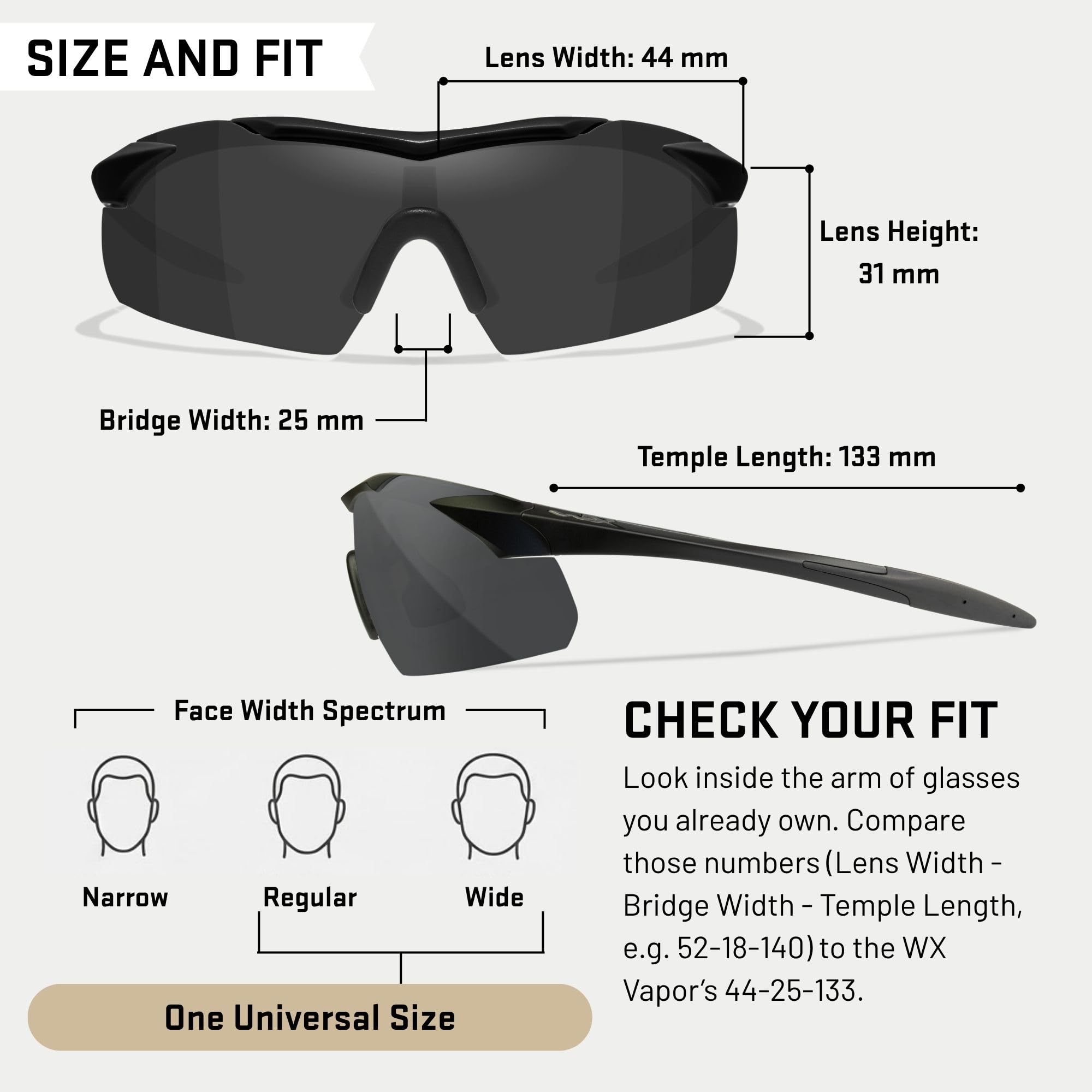 Amazon.com : Wiley X Vapor Tactical Ballistic Shooting Sunglasses