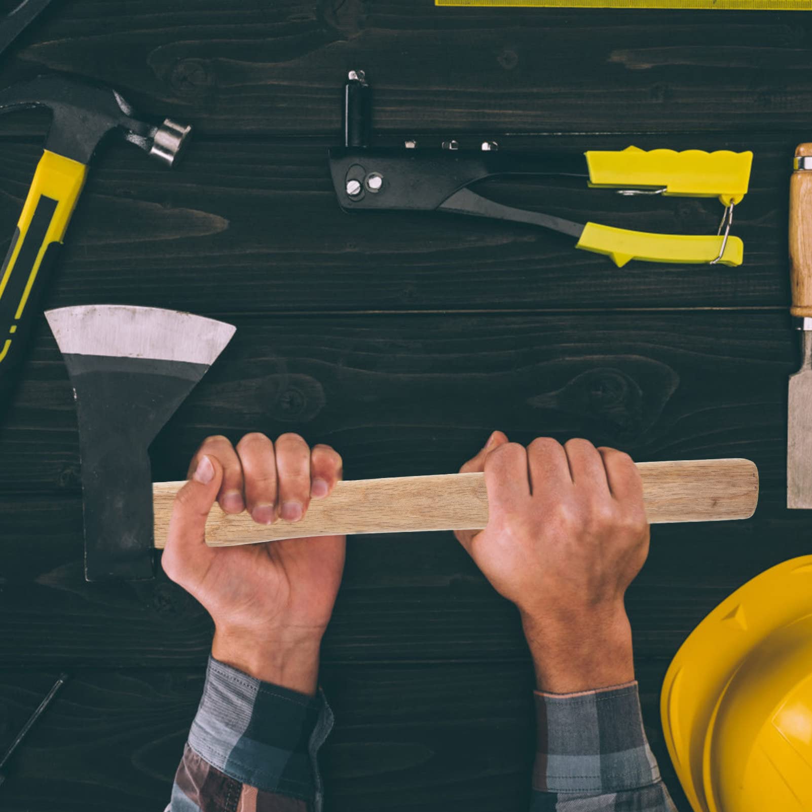 Wooden Axe Handle Replacement Grip for Various Axes Axe Accessory for Woodworking and Outdoor Use