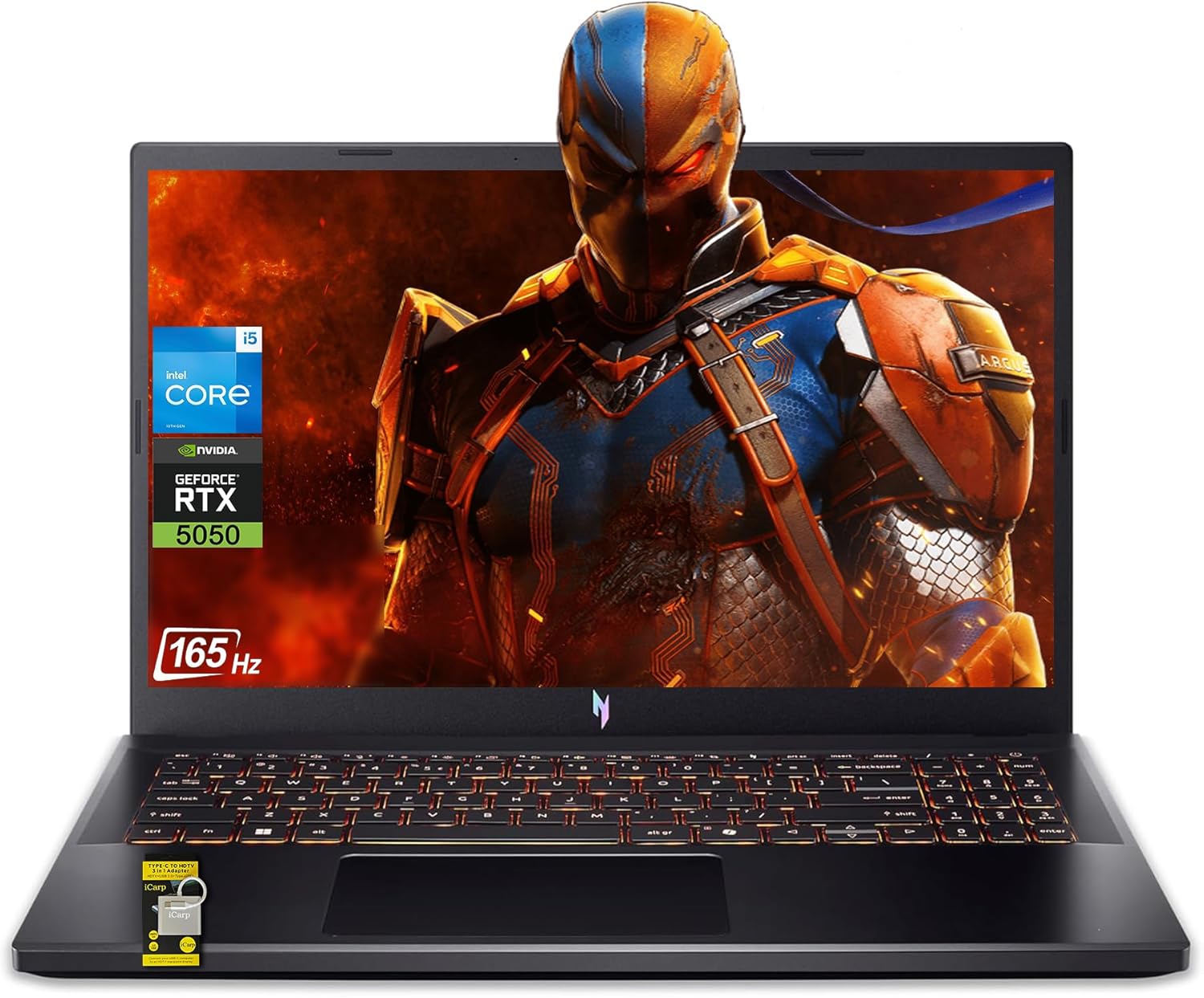 Acer Nitro V 15 Gaming Laptop 15.6″ FHD IPS 165Hz Intel 8-core i5-13420H 32GB RAM 1TB SSD GeForce RTX 5050 DLSS4 (Up to 440 AI Tops) Backlit Thunderbolt Wi-Fi6 Win11 ICP Hub