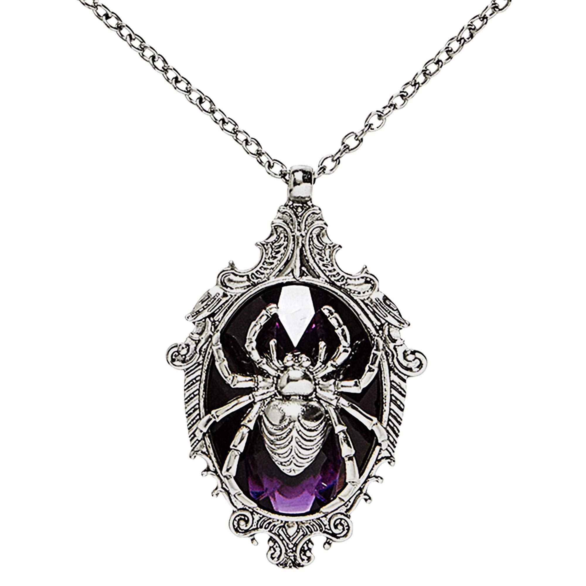 W WIDMANN MILANO Party Fashion 12466 Necklace with Spider and Gemstone Vampire Chain Fancy Dress Halloween Theme Party
